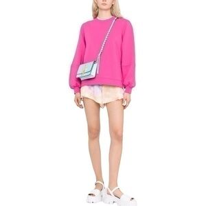 GANNI Puff-Sleeve Jersey Sweatshirt - Pink